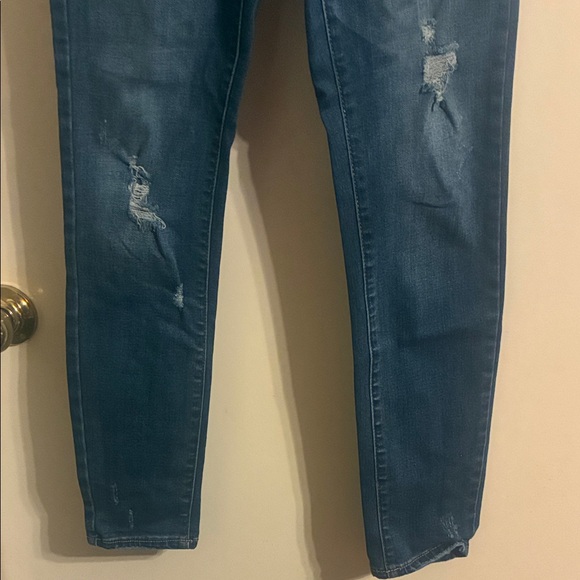 High Rise Distressed Blue Jeans - Picture 2 of 5